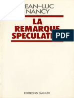 Jeanluc Nancy La Remarque Speculative Un Bon Mot de Hegel 1973