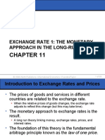 Exchange Rate 1: The Monetary Approach in The Long-Run