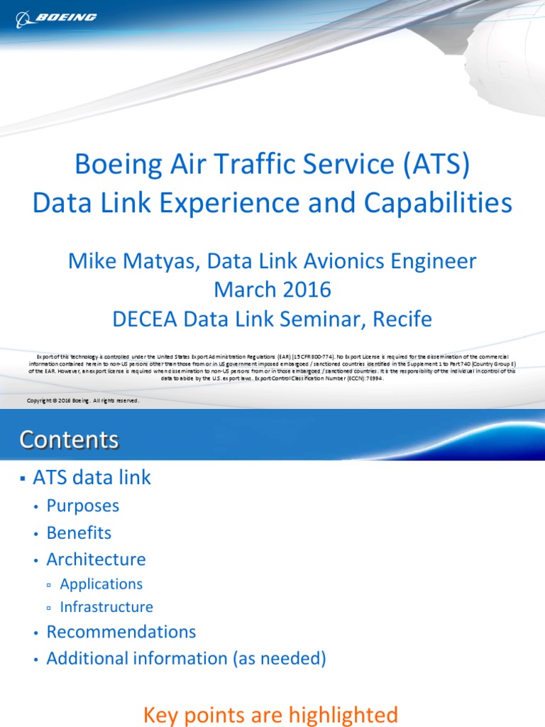 DATA LINK Michael-Boeing | PDF | Air Traffic Control | Osi Model