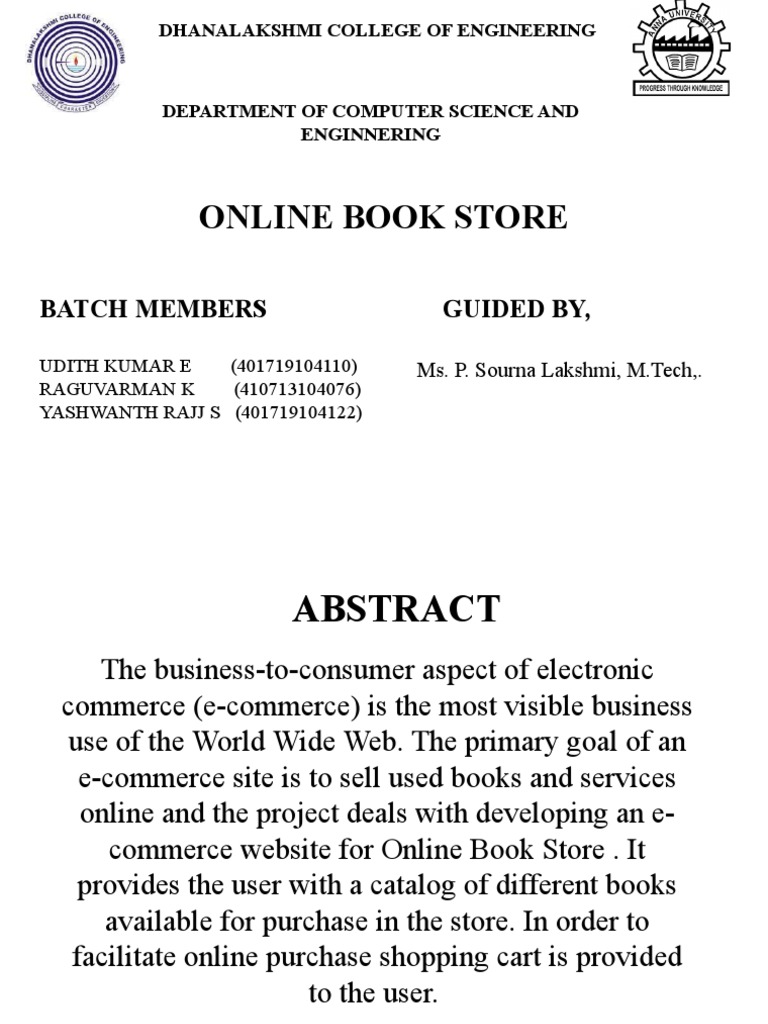 E-Commerce Website for Online Book Store | PDF | Databases | My Sql