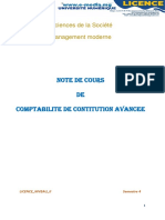 Comptabilite de Contitution Avancee