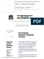 Cost of Quality Estimation & Reporting Procedure - Best Editable Construction QHSE Documentation Portal