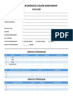 Formulir Biodata Calon Karyawan