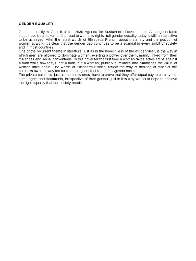 Gender Equality | PDF