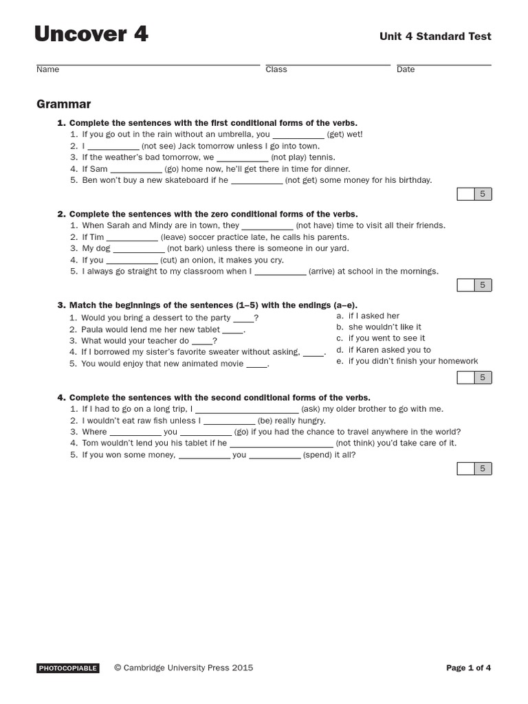 U4Test Unit 4 Standard | PDF | Foods | Soup