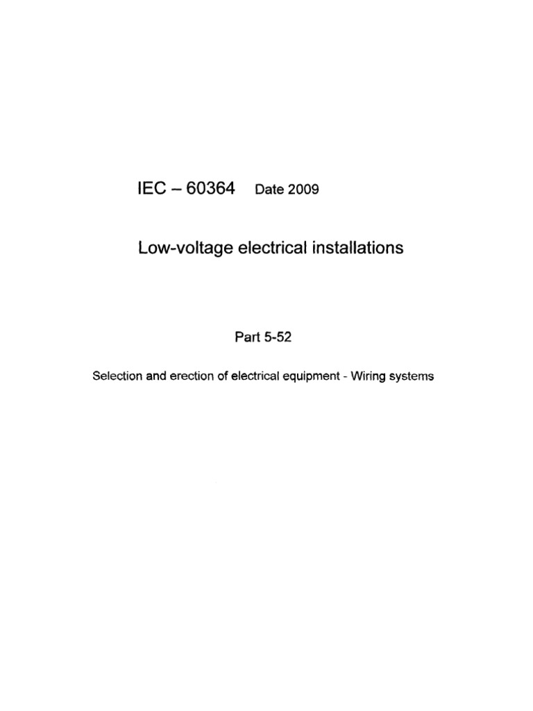 IEC60364 Low Voltage Electrical Installations Part 5-52 | PDF | Power ...