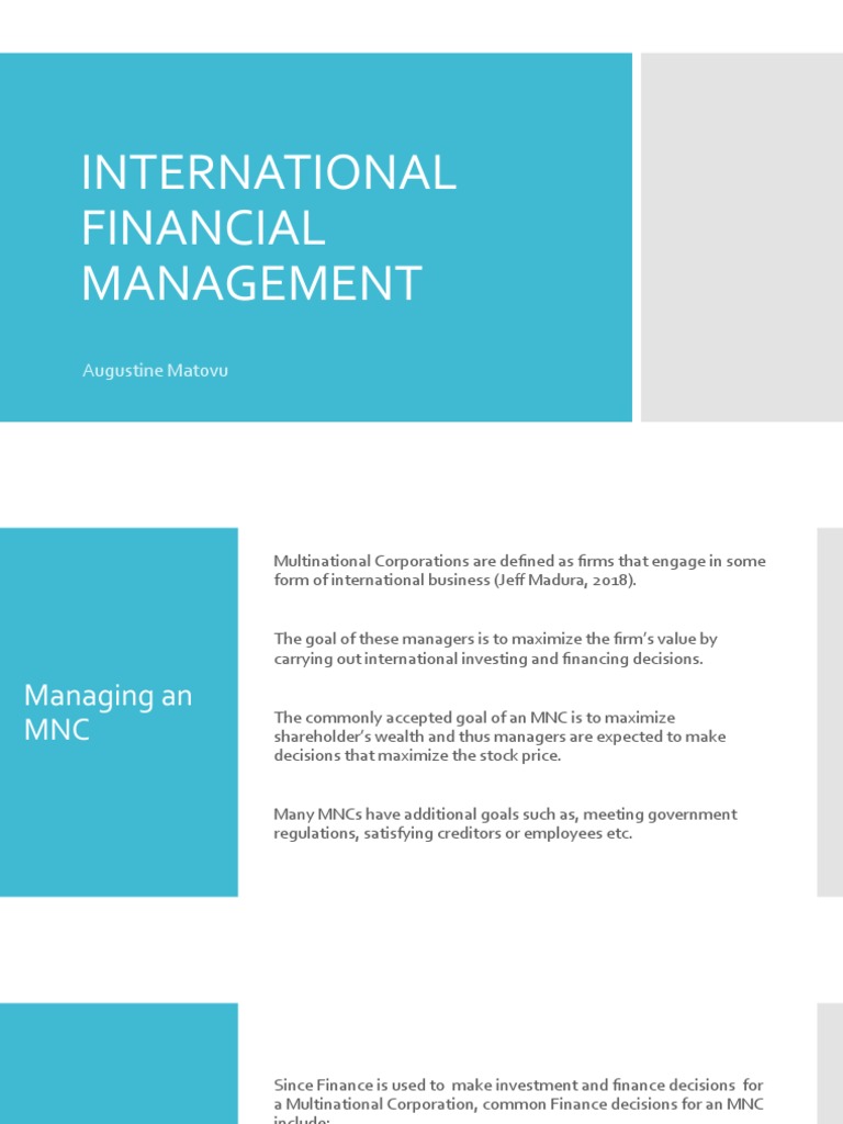 International Financial Management - Notes MR - Matovu | PDF ...