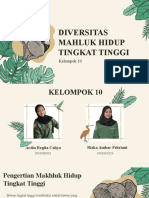 DIVERSITAS MAHLUK HIDUP TINGKAT TINGGI 2-KELOMPOK 10