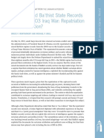 The Captured Baʿthist State Records from the 2003 Iraq War: Repatriation and Retribution?  By Bruce P. Montgomery and Michael P. Brill