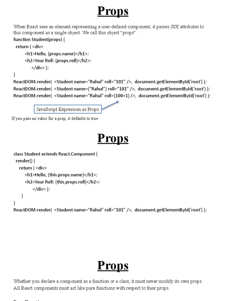 Props | PDF | Computer Engineering | Programming Paradigms