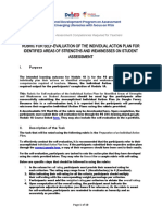 Rubric For Self-Evaluation of The Individual Action Plan For Identified Areas of Strengths and Weaknesses On Student Assessment