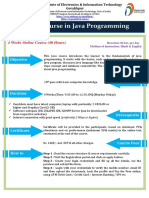 Certificate Course in Java Programming: 4 Weeks Online Course (40 Hours)
