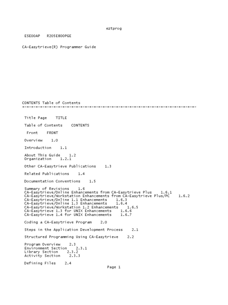 Eazytrieve | Computer Program | Sql