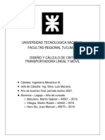 Diseño y Cálculo de Cinta Transportadora Lineal y Móvil - Maturano, Villagra, Haro Sly - Ingeniería Mecánica III - Examen Final 2022