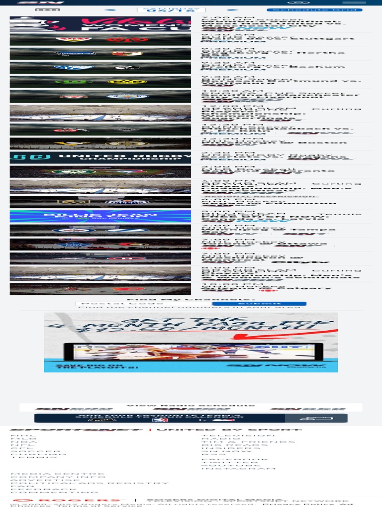 Broadcast Schedule Ca PDF National Hockey League