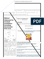 Method Statement For Conduit Installation Including Accessories PVC Amp Gi