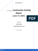 Free Daily Construction Activity Report Template