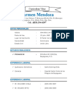 Carmen Mendoza Curriculum Vitae