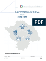 Programul Operațional Regional Vest 2021-2027: Versiunea 3 de Lucru, 8 Decembrie 2021