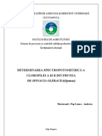 Detrminarea Spectrofotometrica A Clorofilei A Si B Din Frunza de Spinacia Spanacul