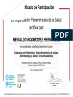 Liderazgo en Enfermería Empoderamiento de Los(Las) Enfermeros(as) Líderes en Latinoamérica (Autoaprendizaje)-Certificado Del Curso 353705