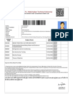 Dr. A.P.J. Abdul Kalam Technical University: Even Semest Er 2021-22 Examinat Ion Admit Card