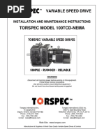 Torspec Model 100Tcd-Nema: Variable Speed Drive