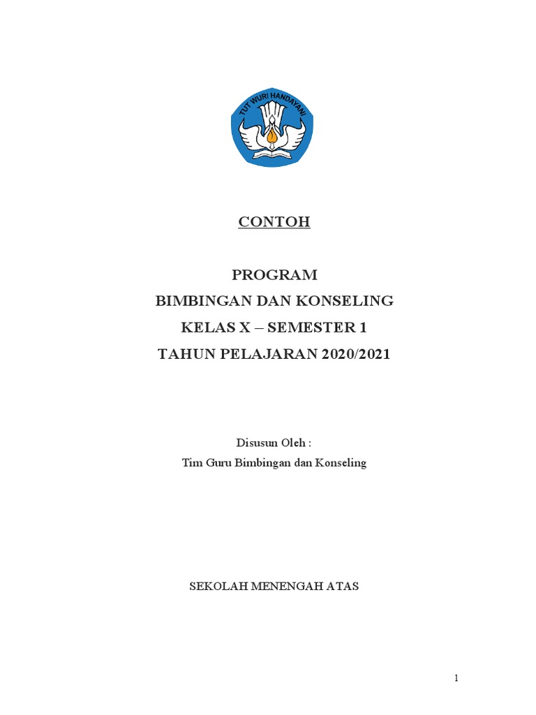 Program Bimbingan Konseling Kelas X 2020 | PDF