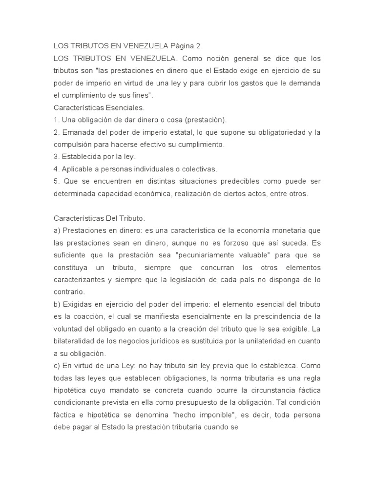 LOS TRIBUTOS EN VENEZUELA Página 2 | PDF | Impuestos | Justicia