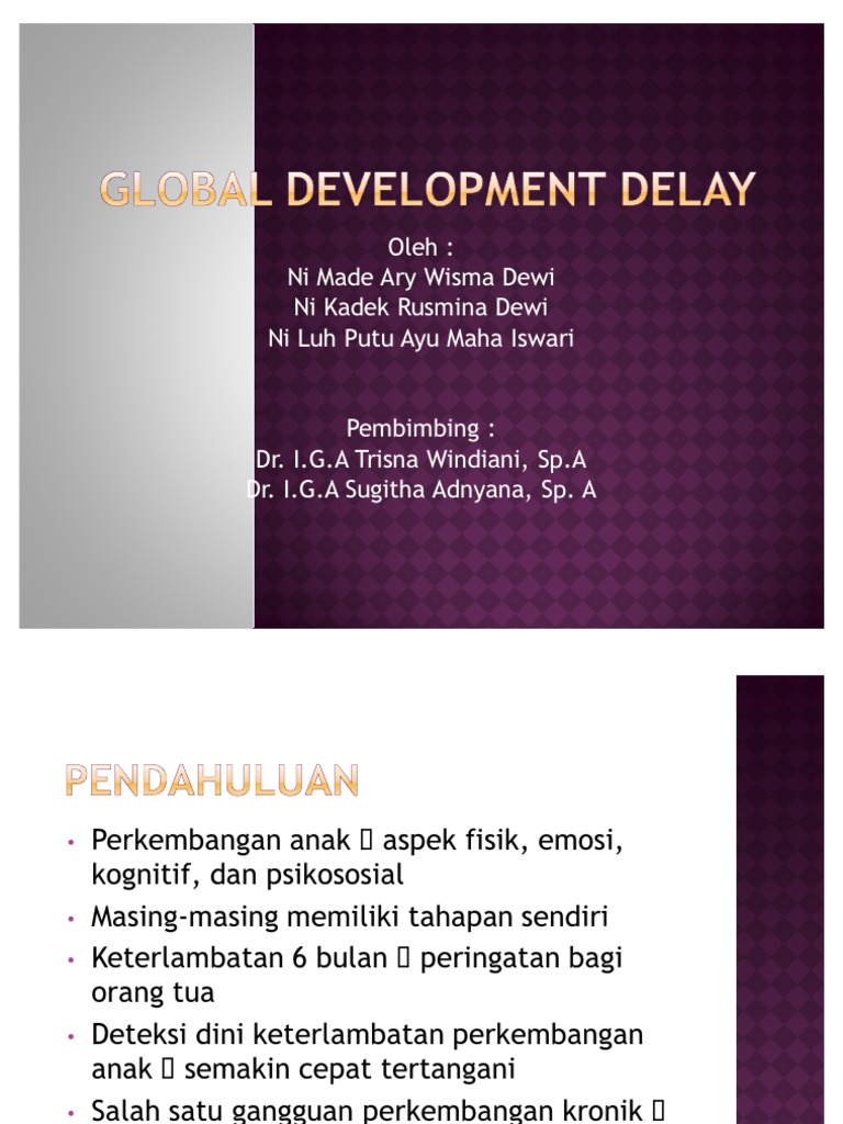 Tatalaksana Global Developmental Delay | PDF | Pengembangan Diri