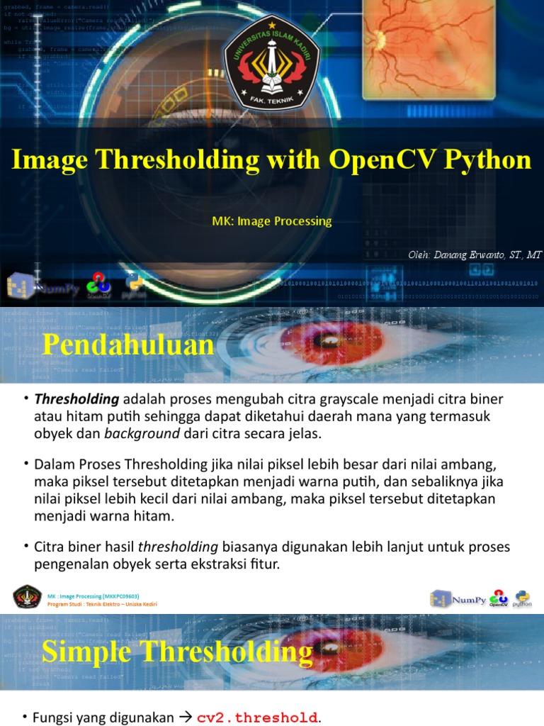 06 Image Thresholding With OpenCV Python | PDF