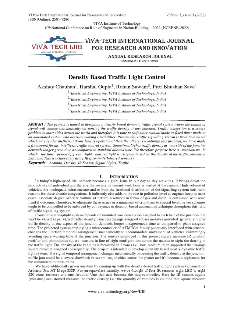 Density-Based Traffic Light Control System | PDF | Infrared | Traffic