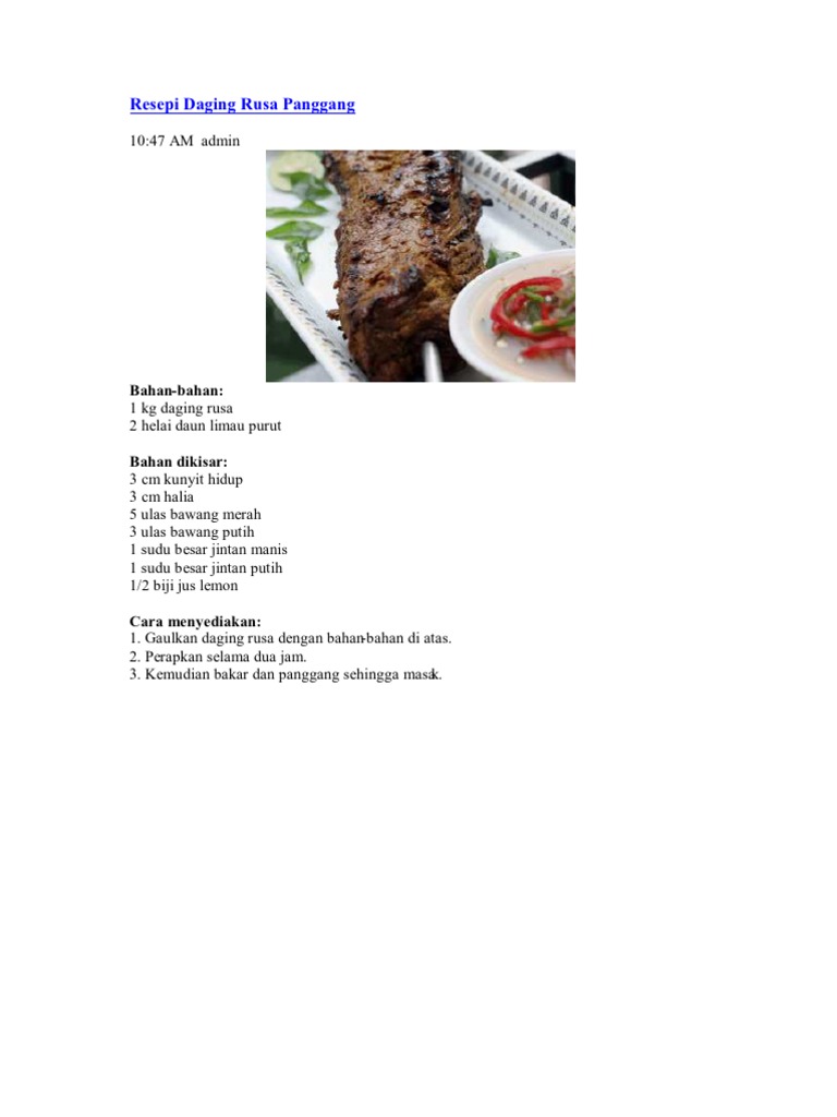 Resepi Daging Rusa Pdf