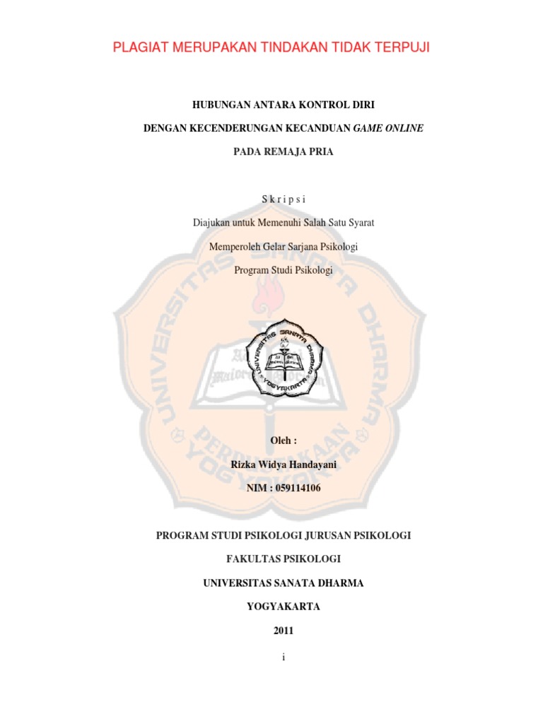 Hubungan Antara Kontrol Diri Dengan Kecenderungan Kecanduan Game Online