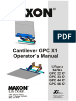 Cantilever GPC X1 Operator's Manual: Liftgate Series GPC 22 X1 GPC 33 X1 GPC 44 X1 GPC 55 X1 Lift CORP
