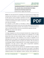 Acceptability and Comprehensiveness of Cagayan State University Vision, Mission, College Goals and Bachelor of Public Administration Program Objectives