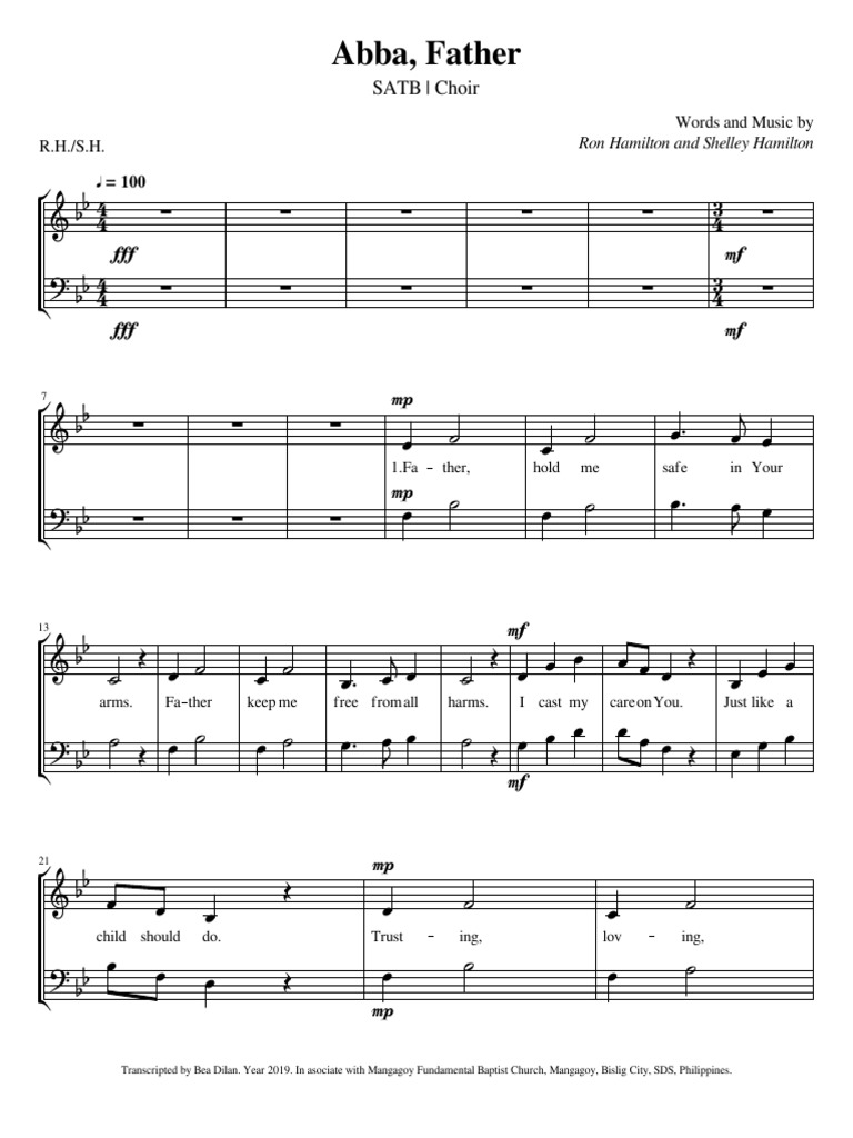 Abba Father Satb Choir Pdf