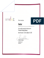 Andaz Certificate
