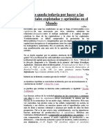 Lo Que Nos Queda Todavía Por Hacer A Las Mayorías Sociales Explotadas y Oprimidas en El Mundo