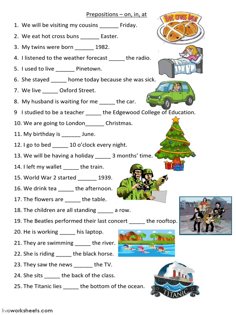 Mixed prepositions: English ESL worksheets pdf & doc