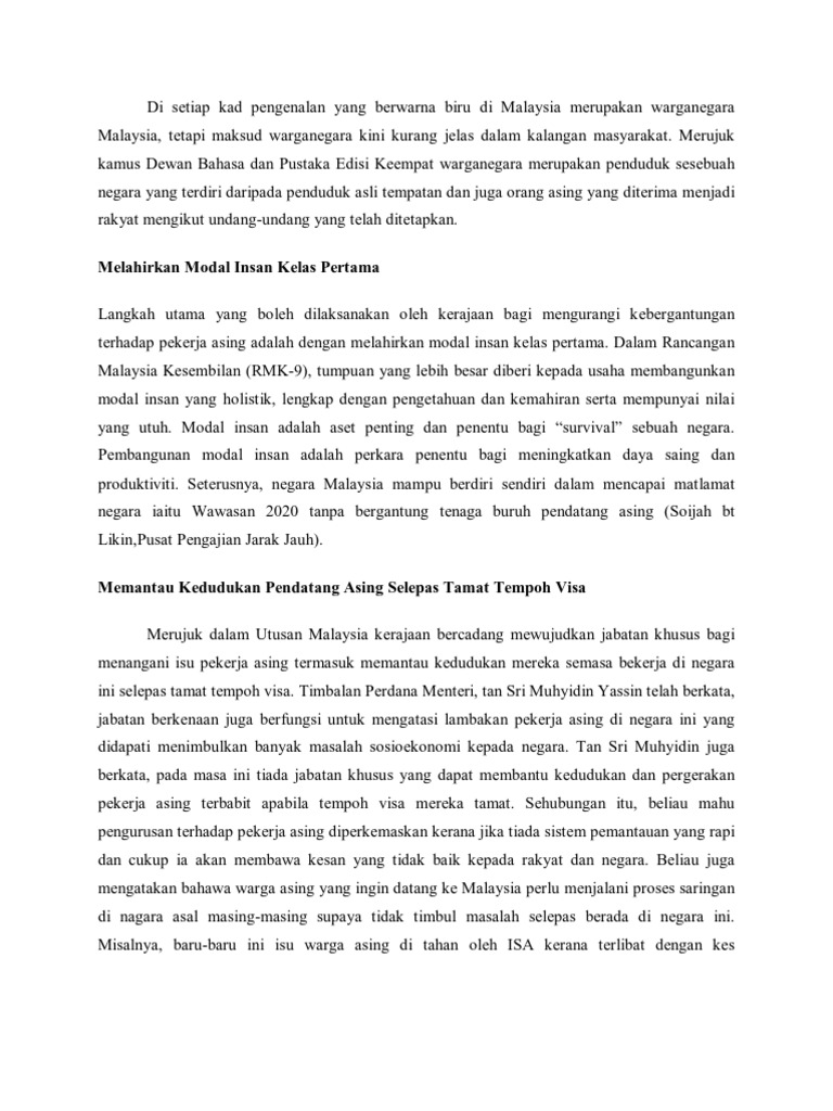 Langkah Menatasi Pendatang Assing Pdf