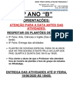 9º Ano B - Atividades de 18 e 19 de Junho de 2020