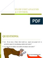 Objectives of Cost Analysis Control