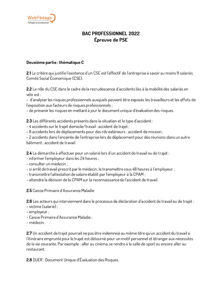 Correction Bac Pro 2022