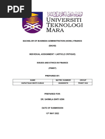 Nuratiqah Binti Kubak (2020899576) - Individual Assignment 1