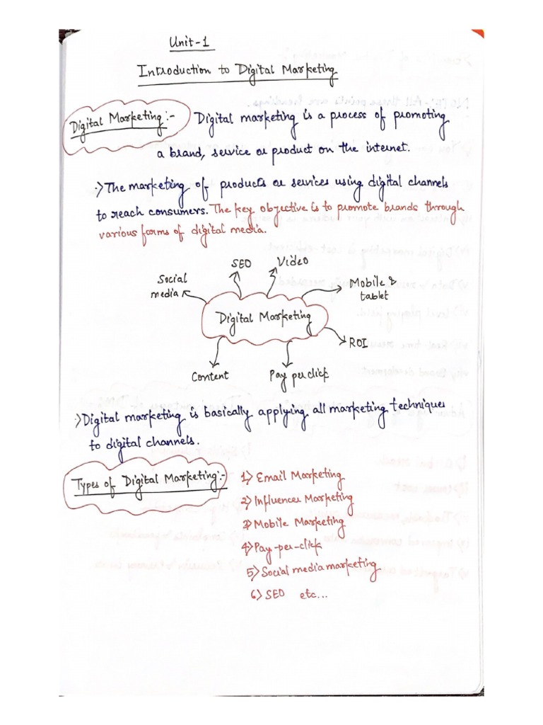 Digital Marketing Unit 1 To 5 | PDF