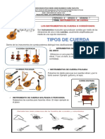 Instrumentos de cuerda: violín, guitarra y piano