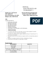 Digital Electronics Lab Worksheet 1: Subject Code: 21ECH-101 Aim