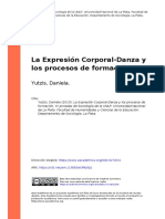 Yutzis, Daniela (2010). La Expresión Corporal-Danza y los procesos de formación