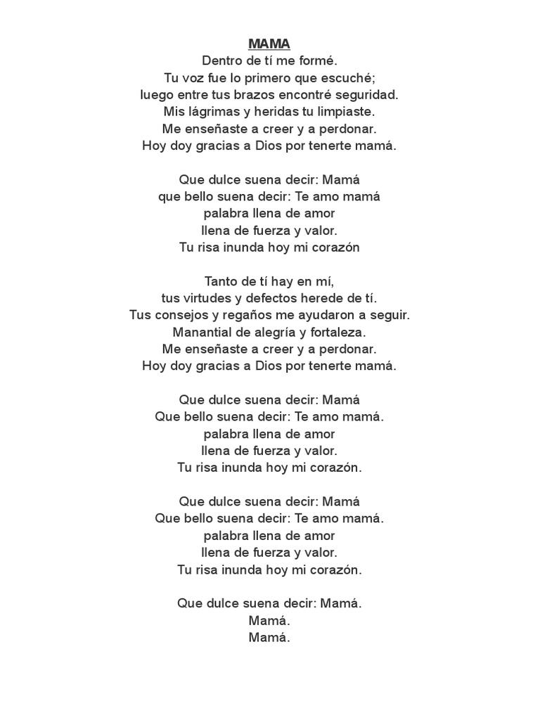 Que dulce suena decir mamá PDF